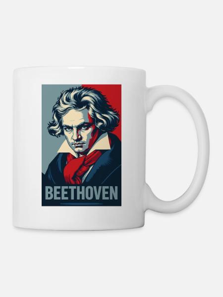 Beethoven Pop-Art-Porträt - Tasse - Weiß