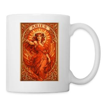 Aries Feuerstern im Art Nouveau Stil - Tasse - Weiß - Rechts