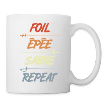 Florett Degen Säbel Wiederholung - Tasse - Weiß - Rechts