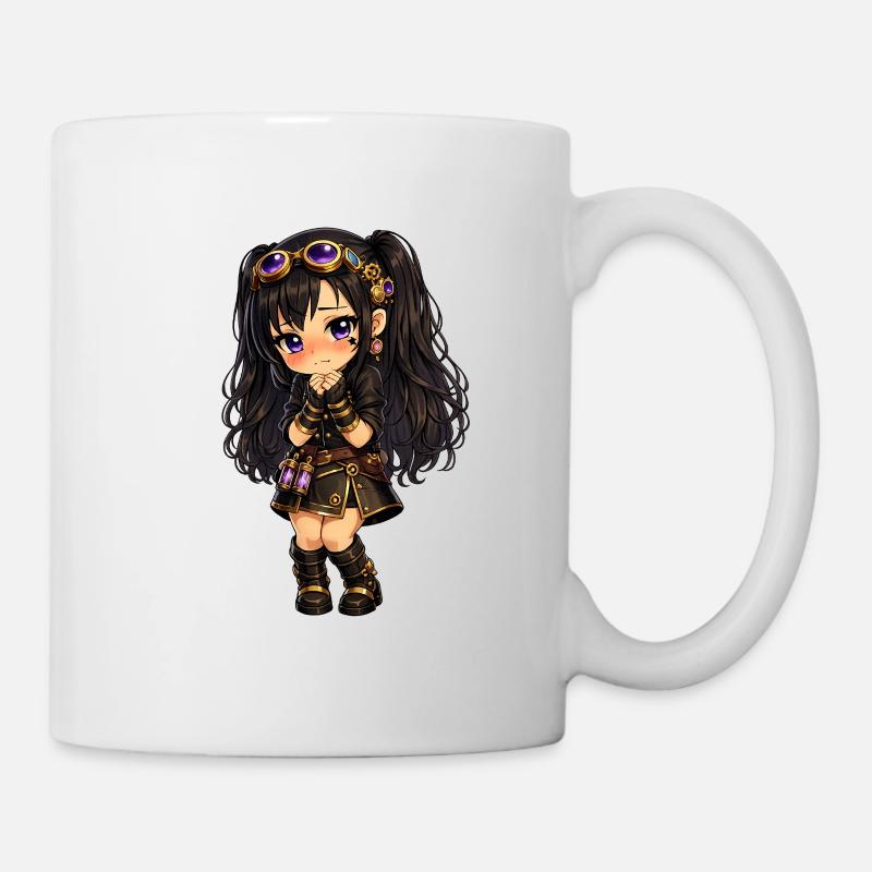 Steampunk chibi Luna with Purple Sparkle - Mug - white