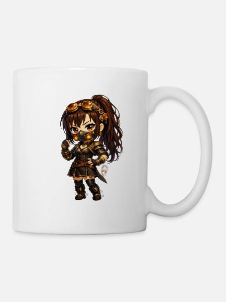 Zuna Steampunk Ninja Combattant - Mug blanc - blanc