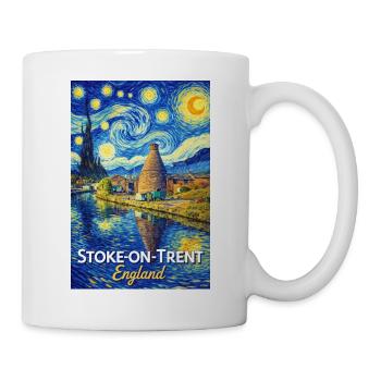 Stoke-on-Trent England Starry Town Riverside - Tasse - Weiß - Rechts