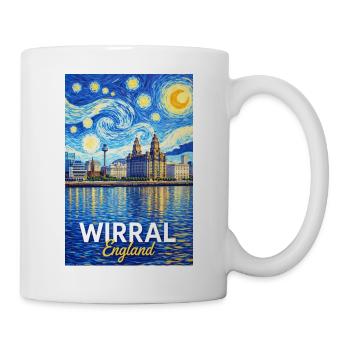 Wirral England skyline in the starry sky - Mug - white - Right