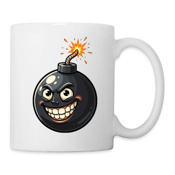 Witzbombenkarikatur mit Grinsen - Tasse - Weiß - Rechts