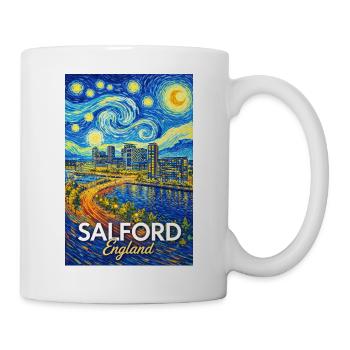 Salford England Starry Night Style Skyline - Mug - white - Right