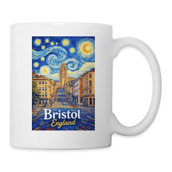 Bristol England Starry Night Cityscape - Mug - white - Right