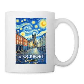 Stockport England Sternennacht Straßenszene - Tasse - Weiß - Rechts