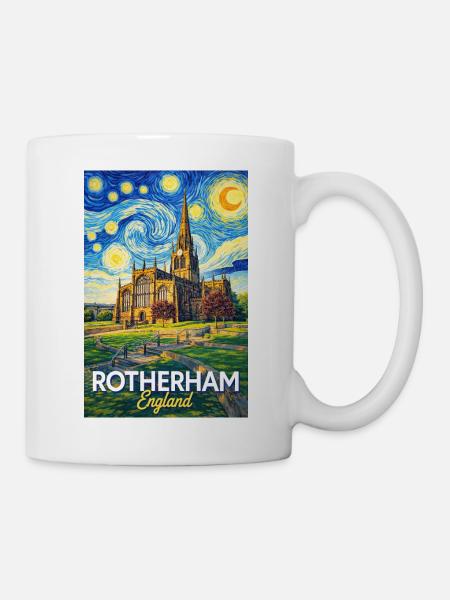 Rotherham England Minster Sternennacht - Tasse - Weiß