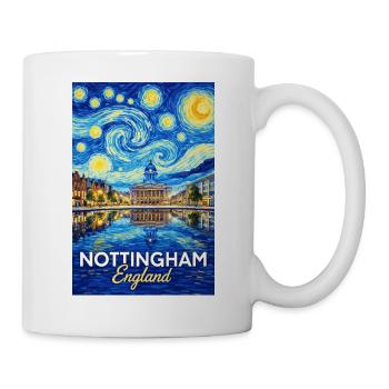 Panorama de l’Étoile de la Nuit de Nottingham, Angleterre - Mug blanc - blanc - Droite