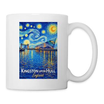Kingston Hull England Night by the Water - Mug - white - Right