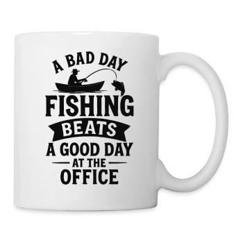 Angler saying: Better on the water than in the office - Mug - white - Right