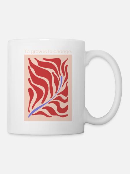 Croissance par le changement – motif de forme des feuilles - Mug blanc - blanc