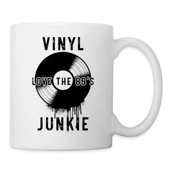 Les passionnés de vinyle adorent l’art rétro du tourne-disque des années 80 - Mug blanc - blanc - Droite