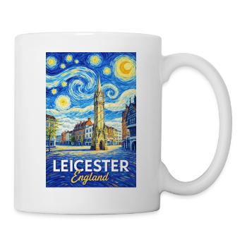 Leicester England im Van-Gogh-Stil - Tasse - Weiß - Rechts