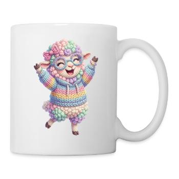 Schaf glücklich - Tasse - Weiß - Rechts