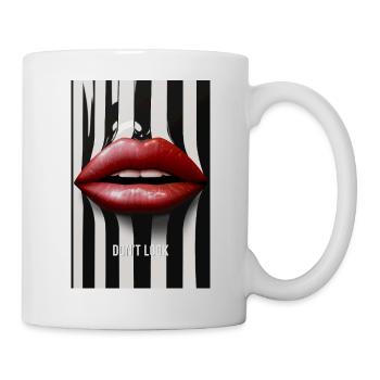 Don't Look Lips Statement Design - Mug - white - Right