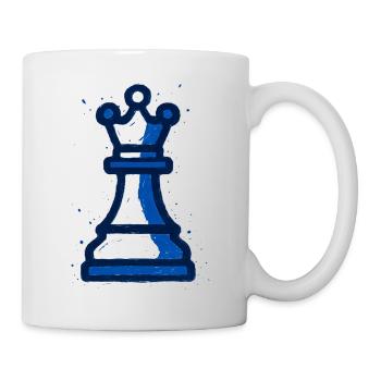 Queen Chess Style Graffiti Blue White Vintage - Mug - white - Right