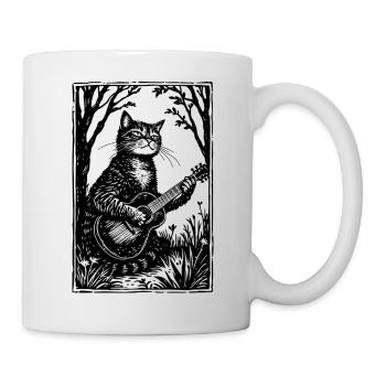 chat jouant de la guitare - Mug blanc - blanc - Droite