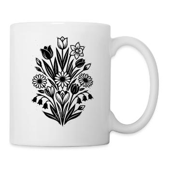 Fleurs de printemps vintage - Mug blanc - blanc - Droite