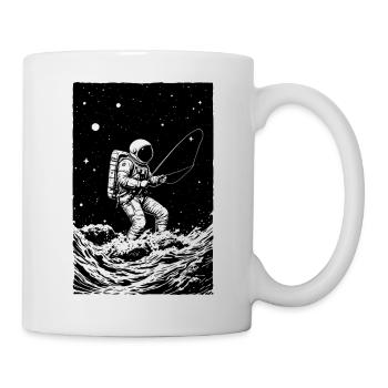 La pêche des astronautes dans l’espace - Mug blanc - blanc - Droite