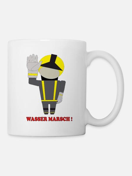 Wasser Marsch Feuerwehrheld - Tasse - Weiß