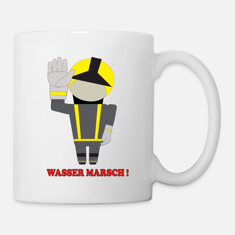 Wasser Marsch Feuerwehrheld - Tasse - Weiß