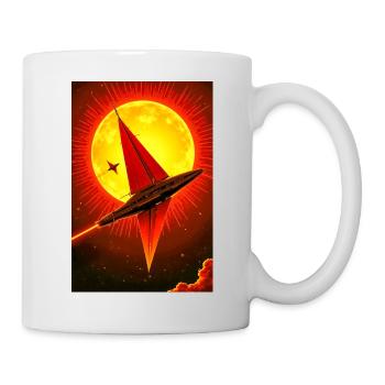 retro futuristic space landscapes, 1960s aesthetic - Mug - white - Right