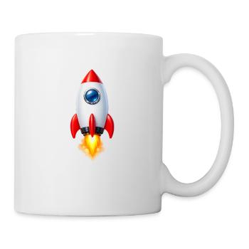 Fröhliche Rakete Retro-Design - Tasse - Weiß - Rechts