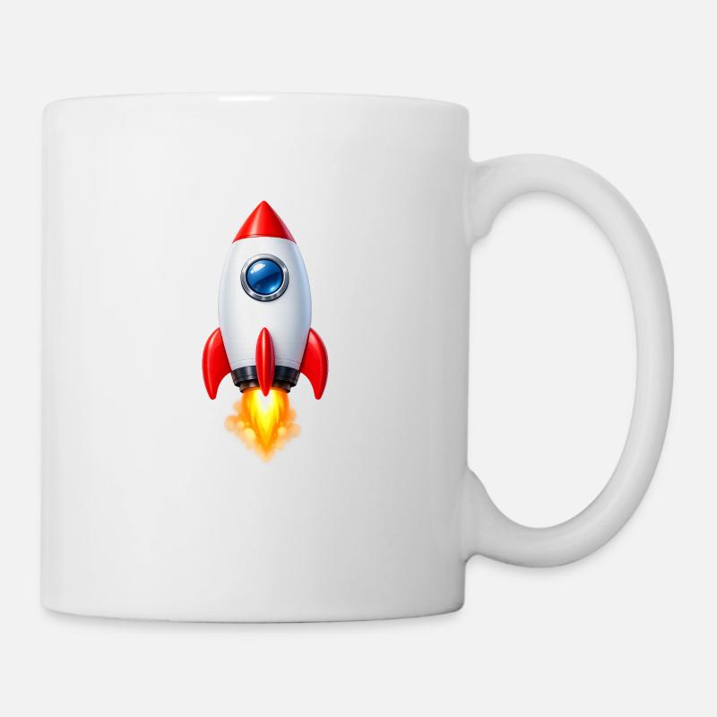 Design rétro Rocket joyeux - Mug blanc - blanc