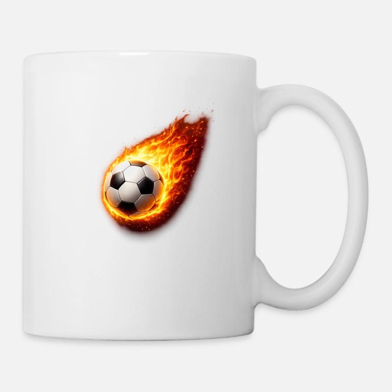 Flaming Soccer Ball - Mug - white
