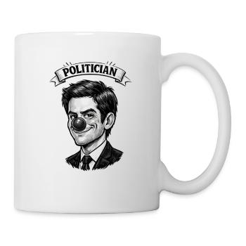 Politician Clown Satiric Liar Black and White - Mug - white - Right
