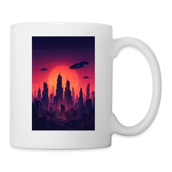Red Sunset Skyline Future - Mug - white - Right
