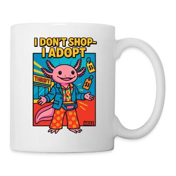 Ich kaufe nicht ein, ich adoptiere Alien - Tasse - Weiß - Rechts