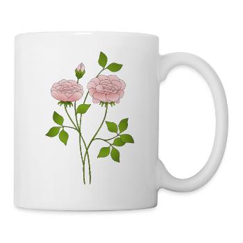 Blumen - Tasse - Weiß - Rechts