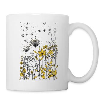 Blumen - Tasse - Weiß - Rechts