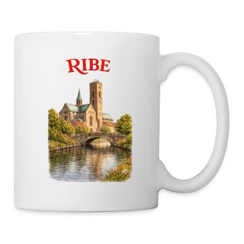 Ribe, la plus ancienne ville du Danemark, souvenir souvenir - Mug blanc - blanc - Droite
