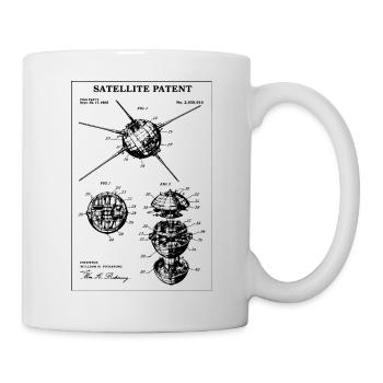 Brevet sur le plan satellite - Mug blanc - blanc - Droite