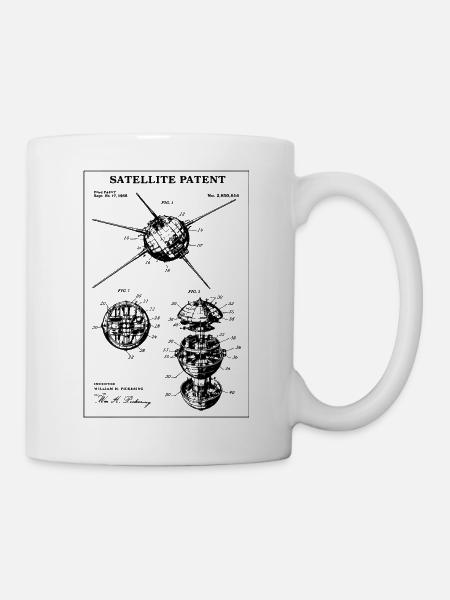 Satelliten-Blueprint-Patent - Tasse - Weiß