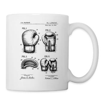 Plan de brevet des gants de boxe - Mug blanc - blanc - Droite