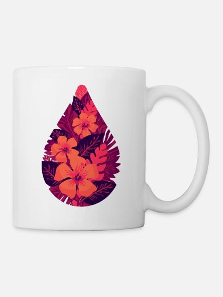 Flora Feuerblätter - Tasse - Weiß