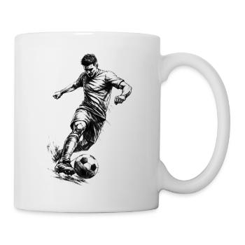 Dynamic Footballer Sketch in Pencil Style - Mug - white - Right