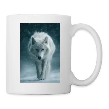 Arktischer Wolf im Schneefall - Tasse - Weiß - Rechts