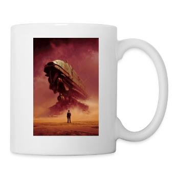 Pilote solitaire face à un mécha du désert - Mug blanc - blanc - Droite