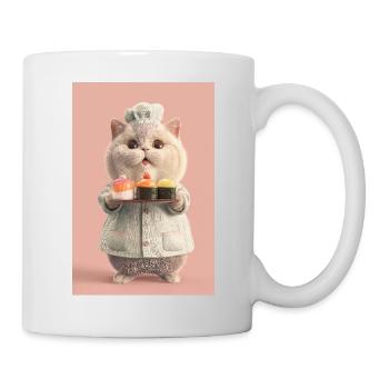Pastel Sushi Chef Katze - Tasse - Weiß - Rechts