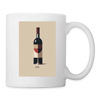 Wein Design minimalistisch läuft Spruch - Tasse - Weiß - Rechts