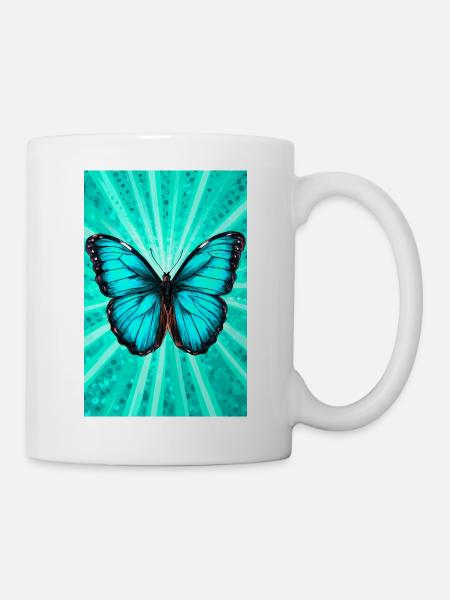 Schmetterling - Tasse - Weiß
