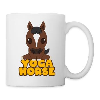 Dessin animé Yoga Horse - Mug blanc - blanc - Droite