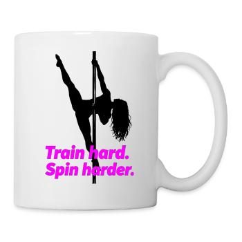 Pole Dance Silhouette – Train Hard Spin Harder - Mug - white - Right