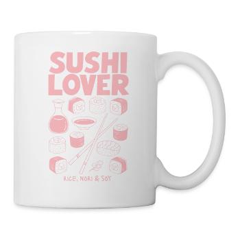 Sushi Lover Pink Neon Illustration - Mug - white - Right