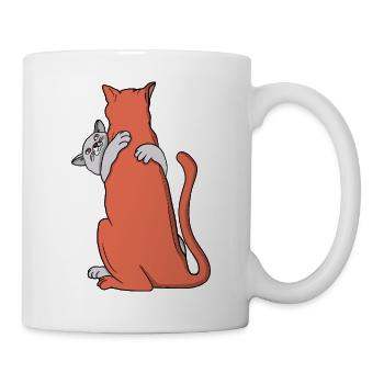 Deux chats s’embrassent dans l’amitié - Mug blanc - blanc - Droite